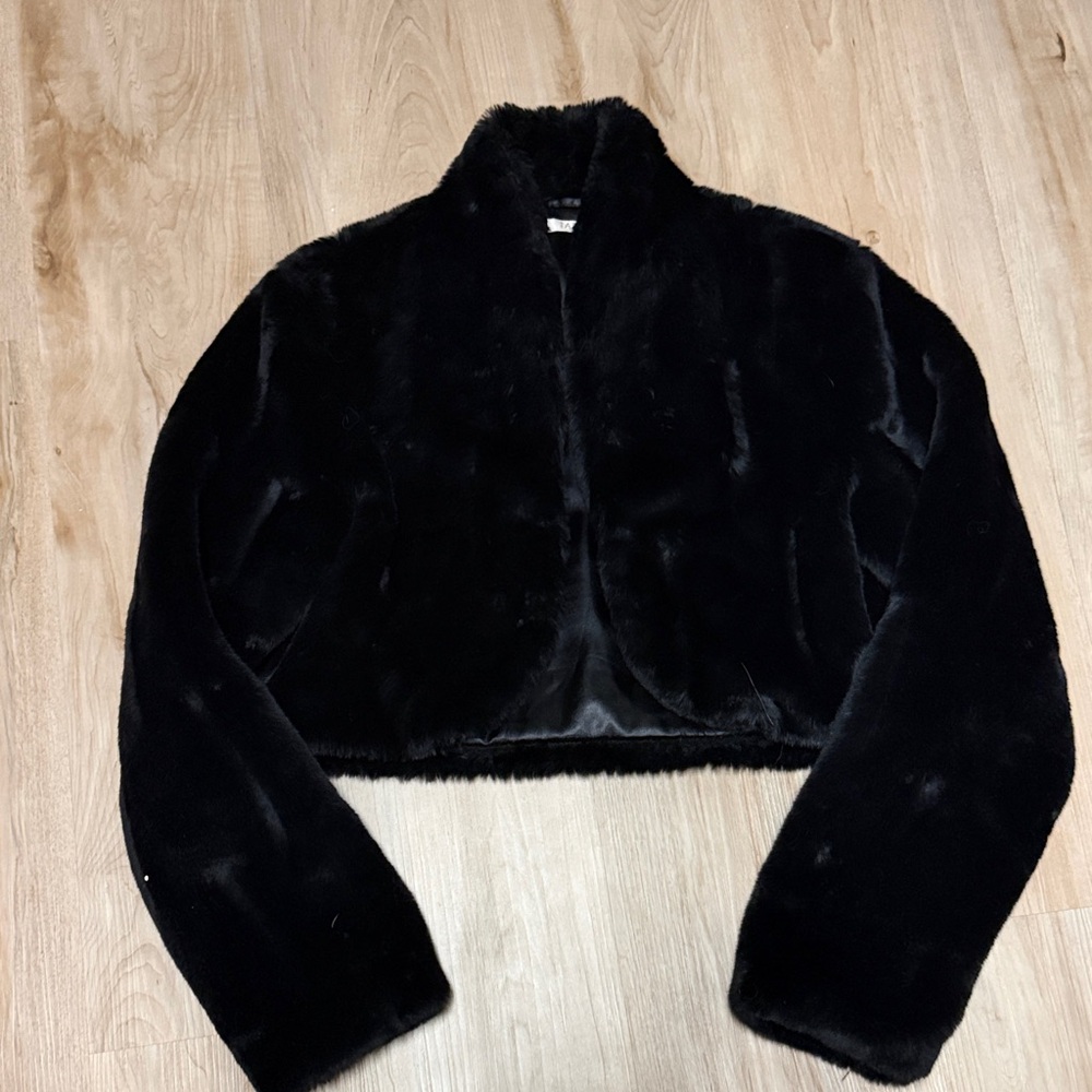 Tart Elegant Faux Fur Black Teddy Jacket